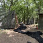 Work on new entrance at Splat Tag