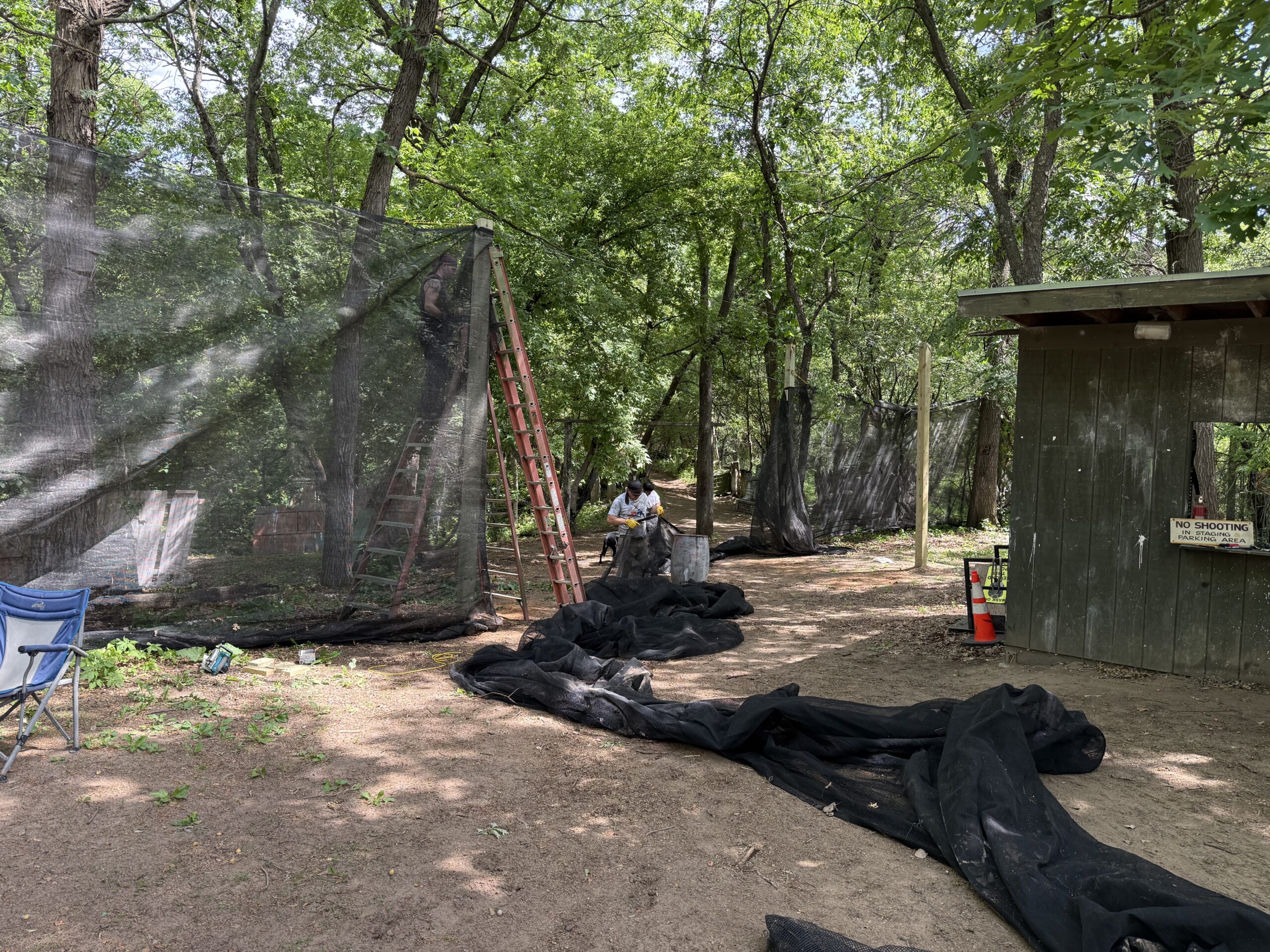 Work on new entrance at Splat Tag